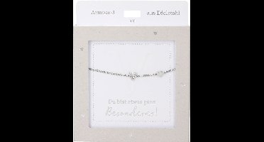 Depesche armband zilver met hartje en letter V - vriendschapssieraad.