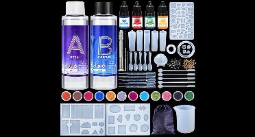 Core® Epoxy Starterspakket - Zelf Sieraden Maken Set – Resin Starterskit Inclusief Giethars En Mallen – Veelkleurig - 31cm x 19cm x 5cm
