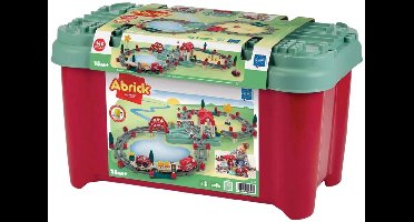 Abrick bouwset treinbaan - Speelgoed met station en accessoires, 140dlg.