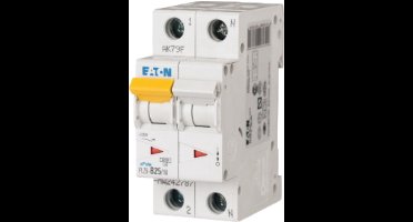 Eaton Installatieautomaat PLZ6-C25/1N-MW , C 25A , 2 Polig incl. NUL , 6 kA