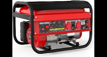 Core® Aggregaat - Aggregaat Benzine - Powerstation - 2200 watt, 6,5 pk, stroomgenerator - 4-takt benzinemotor-Rood/Zwart- 44cm x 44cm x 61cm