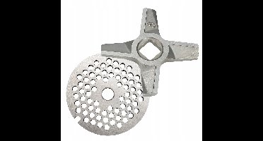 Vleesmolen Set Nr. 8 – 4mm Maalplaat, Dubbelzijdig Mes – Universeel voor Elektrische en Handmatige Vleesmolen