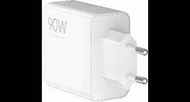 Xiaomi 90W HyperCharge Power Adapter - 3-Port Oplader - 90W Snelladen - USB-C Power Delivery - USB-A Poort - EU Stekker - Geschikt voor Smartphones en Laptops - Compact en Duurzaam Ontwerp