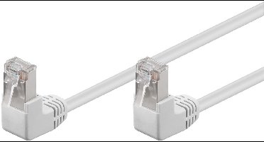 Goobay CAT 5e Patch Cable 2x 90° Angled, F/UTP, white 5 m