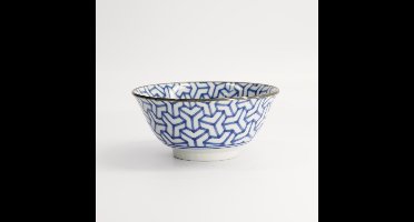 Tokyo Design Studio - Mixed Bowl - Blauw/Wit - 450 ml - 15 x 6,8 cm