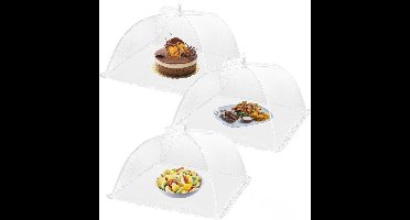 3 stuks Opvouwbare voedseltent van gaas voor buiten, 32*32 cm, herbruikbaar en opvouwbaar, ideaal voor feestjes, picknicks, barbecues, kamperen en tuinieren.