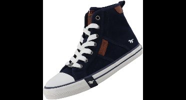 Mustang dames hoge canvas sneaker blauw