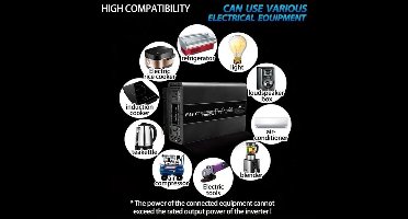 Omvormer – Spanningsomvormer – Stroomomzetter – DC naar AC Conversie – 7000W Power Inverter – Zuivere Sinusgolf – LCD Display – Multifunctionele Beveiliging