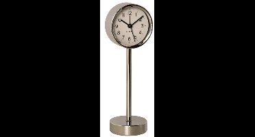 Gerimport Tafelklok - staand - metaal - zilver - 22 cm- kinderkamer klokje