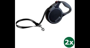 Kong rollijn voor hond terrain zwart 2x 5 mtr tot 20 kg