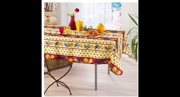 Provençaals rechthoekig vlekbestendig tafelkleed 100% polyester - Citroen