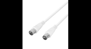 DELTACO AN-105, Antennekabel, 75 Ohm, vergulde aansluitingen, 5m, wit