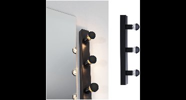 Set LED-spiegellamp Regula II Inclusief fluorescentielampen 3-vlammig IP44 E14 2700K 3x470lm 230V 3x4,5W dimbaar Zwart, Kopspiegel zwart mat