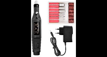 Elektrische nagelvijl met 6 bits Zwart