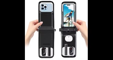 Usams, Waterdichte Smartphone Case 7” Double Pocket IP68, Zwart