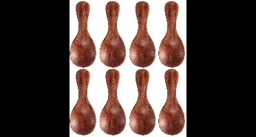 Boraboi ® Handgemaakte Set van 8 Kleine Houten Lepels voor Specerijen en Jam, Perfect voor Keuken en Picknick