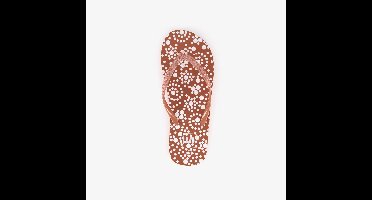 Dames slippers met print en glitters bruin - Maat 41