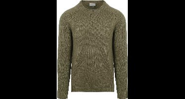 Suitable Pullover Raw Olijfgroen - Maat XL - Heren - Sweater