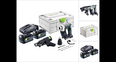 Festool DURADRIVE DWC 18-2500 Basic accuschroevendraaier 18 V 18 Nm borstelloos + 2x accu 5.0 Ah + lader + systainer