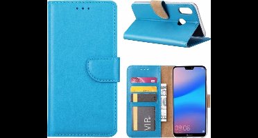 Ntech Hoesje Geschikt voor Huawei P20 Lite Portemonnee / Booktype hoesje turquoise