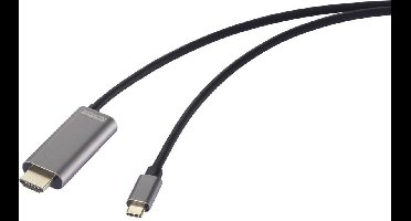 SpeaKa Professional SP-12866472 HDMI-kabel USB-C / HDMI Adapterkabel USB-C stekker, HDMI-A-stekker, USB-C bus 1.50 m Zw