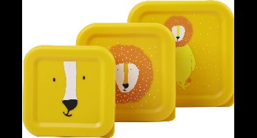 Trixie Set van 3 snackdoosjes – Mr. Lion – 3-delige Snackbox – Makkelijk te openen – Ideaal voor kinderen