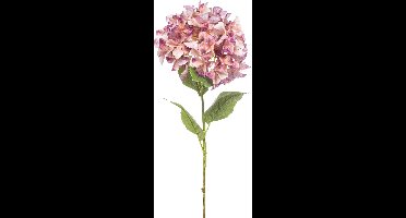 Emerald - Kunstbloem Hortensia XL peach/paars 90cm - Kunstplant voor binnen