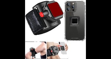 Sportarmband Met Magneet met Backcover Hoesje Geschikt voor: iPhone 14 Pro Max - Polsband - Sportband - Hardloop Armband - Bevestiging Pols of Arm - Hardlopen - Hardloopband