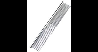 ***RVS Dierenvacht Anti-klit kam - Hondenkam 24 cm lang voor perfecte vachtverzorging - Kattenkam - Metalen Kam Fijn en Grof Gecombineerd - van Heble® ***