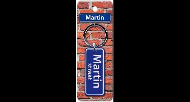 Paper Dreams Sleutelhanger Straatnaam Martin 9 Cm Staal Blauw