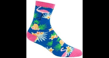Fisura Sokken Tropical Dames Katoen Blauw/roze Maat 35-41