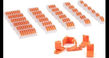 Lasklem set 60 delig - draad connector - met bevestiging klemmen