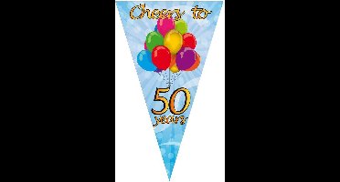 Mega puntvlag cheers to 50 years 90 x 150cm