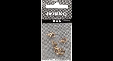 Karabijnhaken, L: 10,1 mm, verguld, 5 stuk/ 1 doos