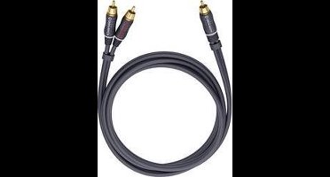 Oehlbach BOOOM 500 [2x Cinch-stekker - 1x Cinch-stekker] 5.00 m Antraciet Vergulde steekcontacten