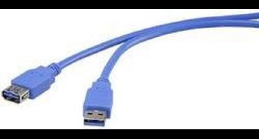 Renkforce USB 3.2 Gen 1 (USB 3.0) Verlengkabel 1.80 m Blauw Vergulde steekcontacten [1x USB 3.2 Gen 1 stekker A (USB 3.