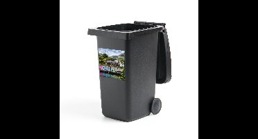 Container sticker Uitsneden Skye - Traditionele gebouwen op Schotland Klikosticker - 40x40 cm - kliko sticker - weerbestendige containersticker