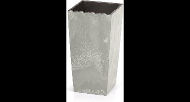 Bloempot met Urbi Square Effect-inzetstuk - grijze kleur imiteert beton