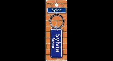 Paper Dreams Sleutelhanger Straatnaam: Sylvia 9 X 3 Cm Blauw