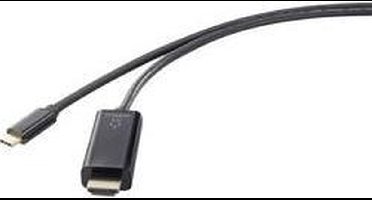 Renkforce USB-C / HDMI Adapterkabel USB-C stekker, HDMI-A-stekker 1.80 m Zwart UHD 4K @ 60 Hz RF-4531592 USB-C-displayk