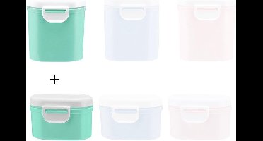 Baby Voeding Bewaarbox - Bewaarbus - Bewaardoos - Bewaarbakjes - Reisbox - Set 2 stuks - Combi - Melkpoederbox - Melkpoeder - Bewaren - Multifunctioneel - Family Favorites - GROEN