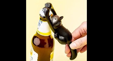 Balvi Flesopener Curious Cat 16,8 X 5,5 Cm Abs Zwart