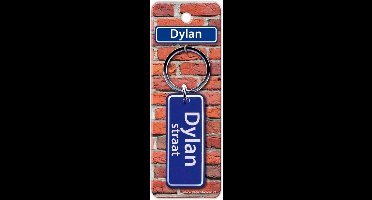 Paper Dreams Sleutelhanger Straatnaam Dylan 9 Cm Staal Blauw
