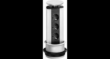 EVOline 93100001 Stekkerdoostoren 3-voudig Zwart, Zilver Randaarde stekker 1 stuk(s)