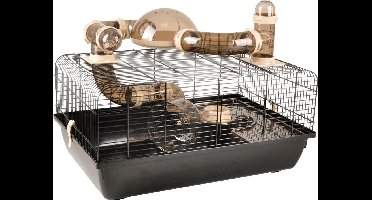 FLAMINGO-Hamsterkooi-Figo-58x38x40-cm-zwart-en-bruin