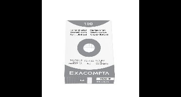 100 steekkaarten bristol geruit 5x5 niet geperforeerd 75x125mm, Wit