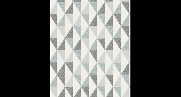 Oslo | Scandinavisch geometrisch | blauw, zwart, grijs, zand | vliesbehang 0,53x10m