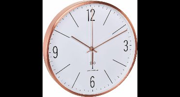 TFA - Analoge Funk-Wandklok Kupfer-Optik  60.3534.51 - weiß | Rahmen Kupfer