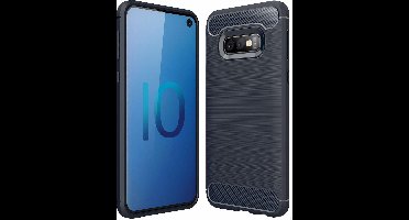 Ntech Soft Brushed TPU Hoesje Geschikt Voor Samsung Galaxy S10e - Donker Blauw