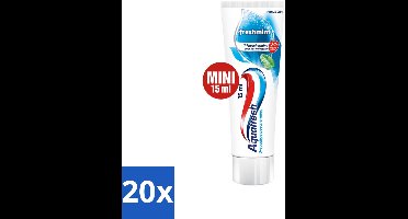 20 x Aquafresh Freshmint 3in1 Mini 15 ml - Tandpasta - Verfrissende Adem - Fluoride - Gaatjes - Tandvlees